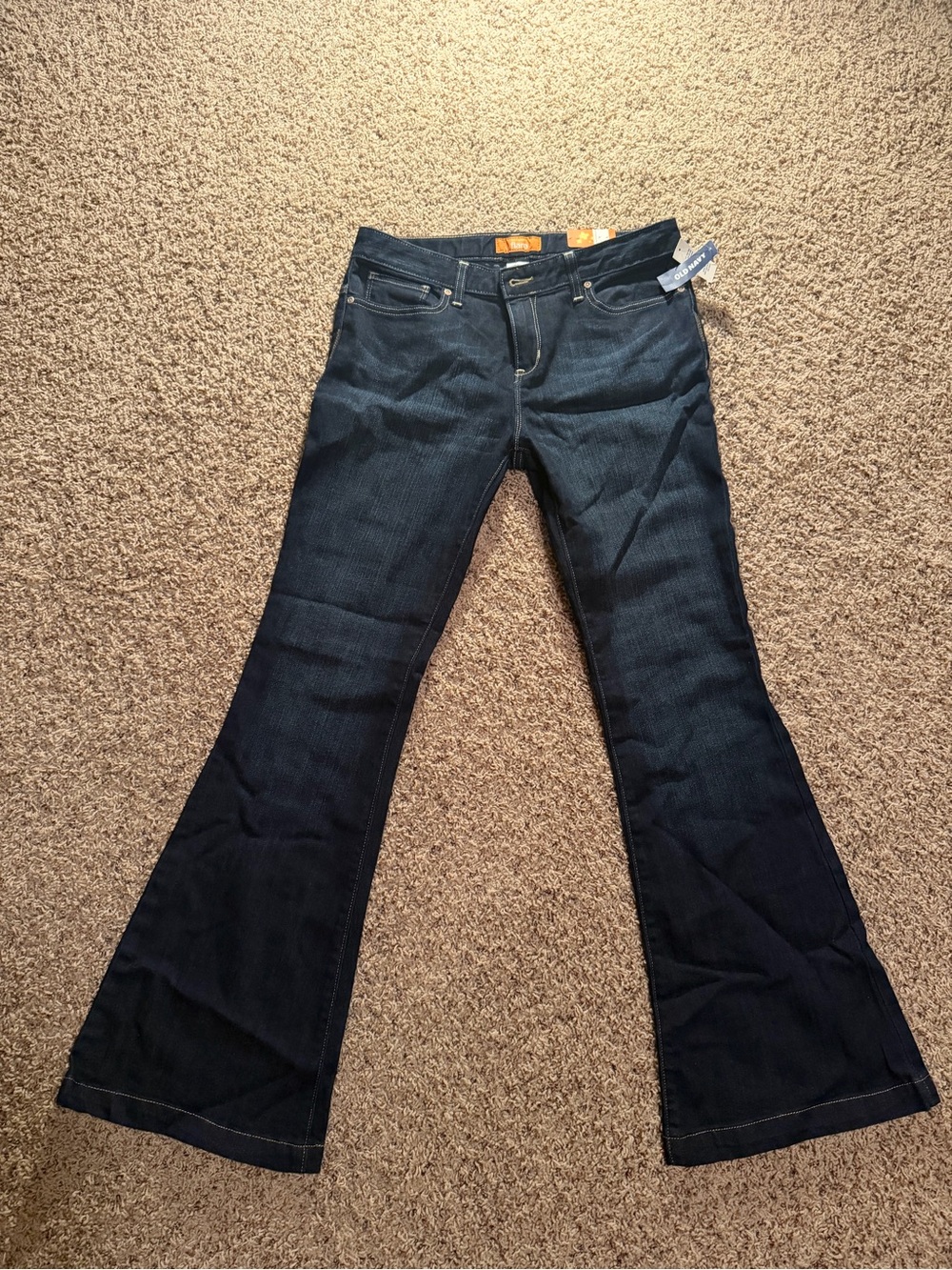 Old Navy girls 14 plus Flare Jeans Dark Wash Blue Denim Stretch brand new